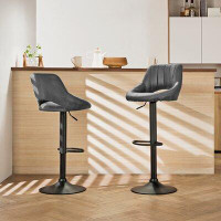 Foundry Select Newville Swivel Adjustable Height Bar Stool