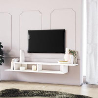 Latitude Run® White Color Minimalist Floating Tv Stand For Tvs Up To 58"