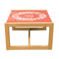 East Urban Home East Urban Home Spring Coffee Table, Monochrome Design Of Wreath With Floral Botanical Elements Illustra