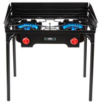 Hike Crew Hike Crew Cast Iron Double-burner Outdoor Gas Stove | 150,000 Btu Portable Propane-powered Cooktop With Remova
