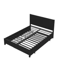 SILLYLIFE Storage Platform Bed With Twin Size Trundle And 2 Drawers