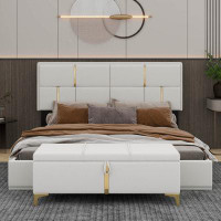 Mercer41 Tanajah Queen Size Upholstered Platform Bed with Hydraulic Storage System