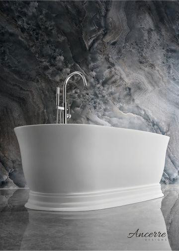 Ancerre - Heritage 71x32 Inch Freestanding Solid Surface Bathtub in Matte White or Black with Center Drain  ANC in Plumbing, Sinks, Toilets & Showers - Image 4