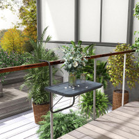 Balcony Railing Table 23.6" x 15.7" x 25.2" Black