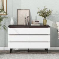 Latitude Run® White 6-Drawer Double Dresser with Wide Drawers