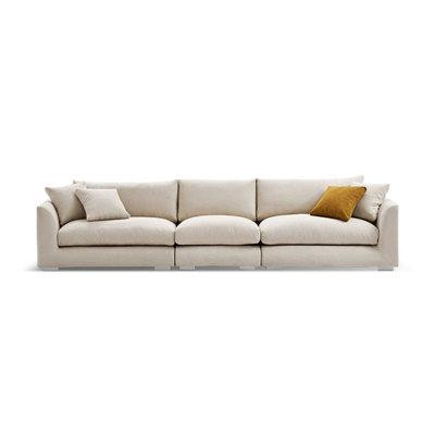 Crafts Design Trade 109.45" CreamyWhite Cotton And Linen Sofa cushion couch in Couches & Futons