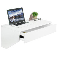 Vivo White Wall Mounted Desk with Drawer