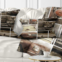 The Twillery Co. Corwin Abstract Classic Car Collection Collage Lumbar Pillow