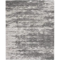 17 Stories Luxurious Shag Charcoal/Ivory Area Rug-Charcoal/Ivory
