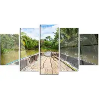 Design Art 'Boat in Mekong River Vietnam' 5 Piece Photographic Print on Metal Set