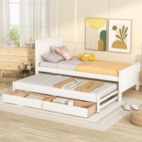 Red Barrel Studio Platform Bed with Trundle and Drawers