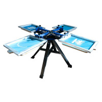 Model-M 4 Color 4 Station Screen Printing Press 360 Degree Rotary 006365