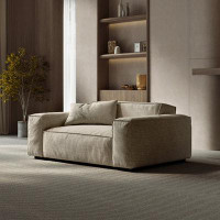 Hokku Designs 43.31" Light grey Cotton and linen cushion Arm Chair