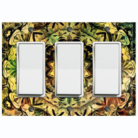 WorldAcc Green Mandala Meditation Religious Themed 3 - Gang Toggle Light Switch Standard Wall Plate