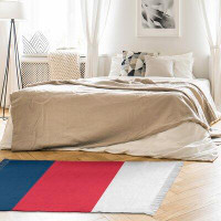 East Urban Home Navy Blue/Red Rug