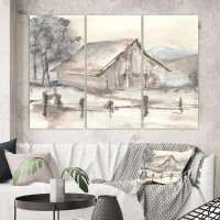 East Urban Home 'Farmhouse Barn Gray VII' Painting Multi-Piece Image on Wrapped Canvas