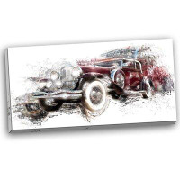 Made in Canada - Design Art American Hot Rod Car Painting Print on Wrapped Canvas