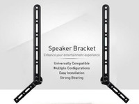 Universal Soundbar Bracket with Adjustable Arms Fits Displays 23 to 65 - Black