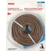 50 ft. RCA 6-Conductor Round Insulated Telephone Station Line Cord - Brown