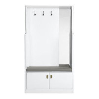 Red Barrel Studio Portable Wardrobe Closets With Two Cabinet White High Gloss Finish