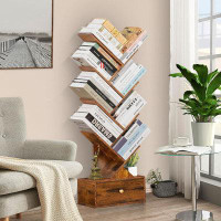 Millwood Pines 8 Tier Tree Bookshelf with Drawer