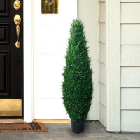 Darby Home Co 41" Artificial Cyprus Tree, Large Evergreen Plant in Pot