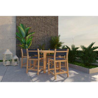Hokku Designs Pearl Teak Outdoor Counter Height Chair
