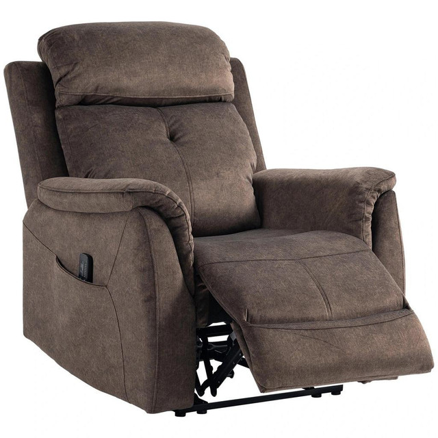 MANUAL RECLINER CHAIR WITH VIBRATION MASSAGE, RECLINING CHAIR FOR LIVING ROOM WITH SIDE POCKETS, BROWN in Chairs & Recliners