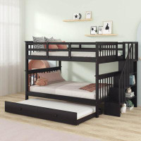 Harriet Bee Esneyder Full over Full Solid Wood Standard Bunk and Loft Configurations Bed with Trundle by Harriet Bee