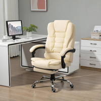 Office Chair 25.4" x 27.2" x 46.1" Cream White