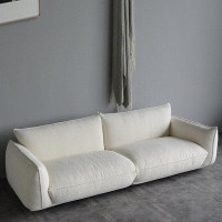 MABOLUS 96.85" White Velvet Modular Sofa cushion couch