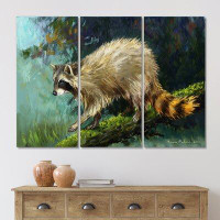 East Urban Home Raccoon In The Wild - Traditional Canvas Wall Art Print - PT40732