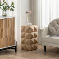 Wenty 23.62"Height Three-Dimensional Embossed  Pattern Design Retro Coffee Table Retro Furniture