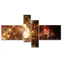 East Urban Home 'Brown World Bubbles Water Drops' Graphic Art Print Multi-Piece Image on Canvas