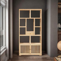 RARLON Solid wood ash wood bookcase simple shelving shelves