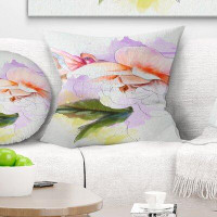 East Urban Home Floral Begonia Flower Watercolor Pillow