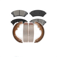 Front Rear Semi-Metallic Brake Pads & Drum Shoe Kit For Cadillac DeVille Disc rear brakes KSN-100168