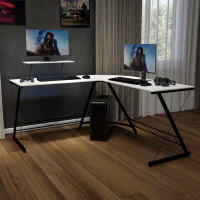 Ivy Bronx Athel L-Shaped Computer Desk, Gaming Desk, Home Office Desk