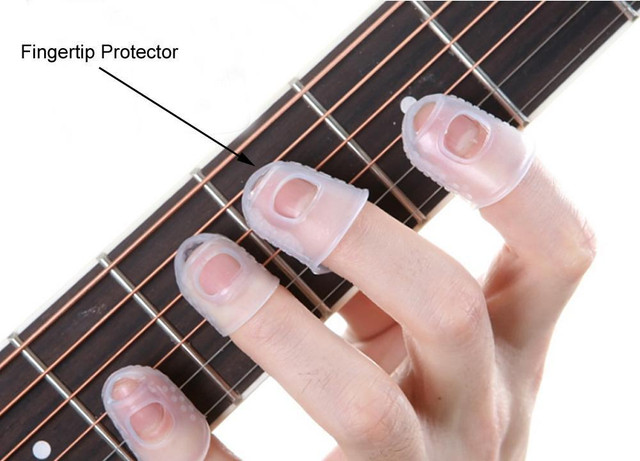 8 pcs Guitar Fingertips Protector Silicone for string Beginners, Fingertip Covers Fingertip Protectors in Guitars