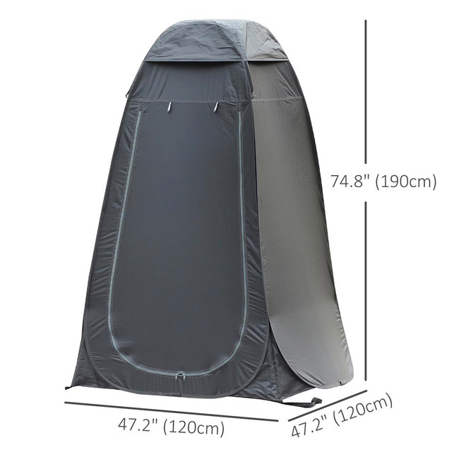 Shower Tent 47.2" L x 47.2" W x 74.8" H Black in Fishing, Camping & Outdoors - Image 3