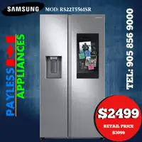 Samsung RS22T5561SR 36 Counter Depth Refrigerator With Family Hub 21.5 cu. ft. Fingerprint Resistant Stainless Steel