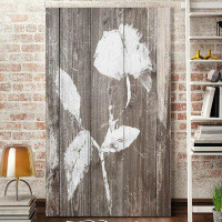 Made in Canada - Highland Dunes 'Brown Floral Whisper on Wood I' Graphic Art Print