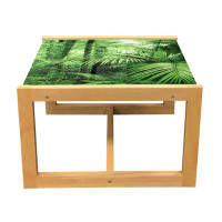 East Urban Home East Urban Home Rainforest Coffee Table, Palm Trees And Exotic Plants In Tropical Jungle Wild Nature The