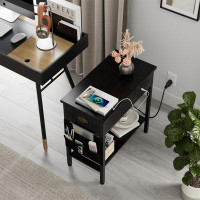 17 Stories Mawes End Table with Storage and Built-In Outlets