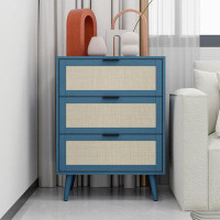 George Oliver Wooden Accent Chest With Rattan Design