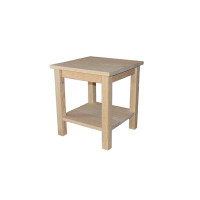Red Barrel Studio Yellow Pine Solid Wood End Table With Shelf