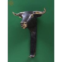 Rosalind Wheeler 6" Small Brass Bull Head Wall Hook