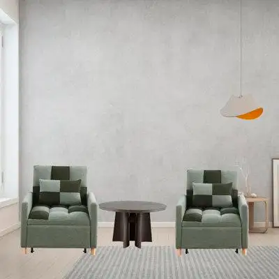 Hokku Designs Convertible Sleeper Sofa Chair Bed Set Of 2