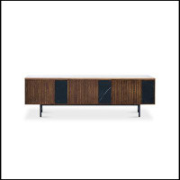 Latitude Run® Light Wood Colour Mid-Century Sintered Stone And Walnut TV Cabinets 70.8 x 15.7 x 21.6 in