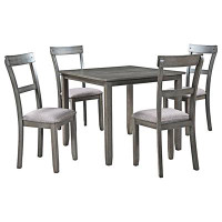 August Grove 5 Piece Dining Table Set Industrial Wooden Kitchen Table And 4 Chairs For Dining Room